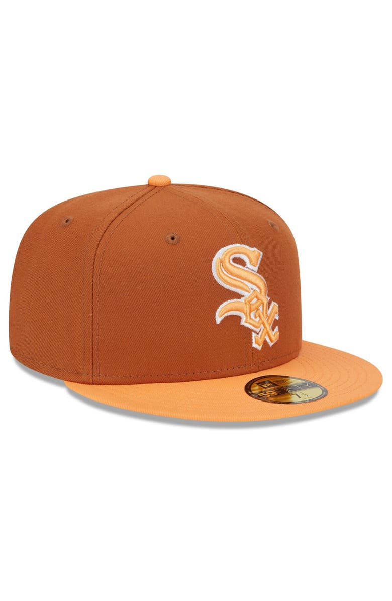 New Era Men's New Era Brown/Orange Chicago White Sox Spring Color Basic Two-Tone 59FIFTY Fitted Hat, Alternate, color, Brown