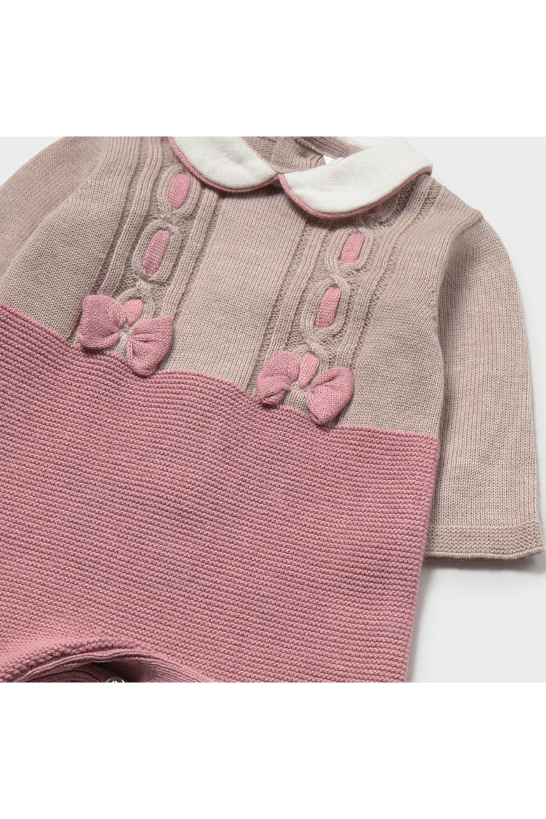Tricot Romper with Bow Detail, Alternate, color, Pink