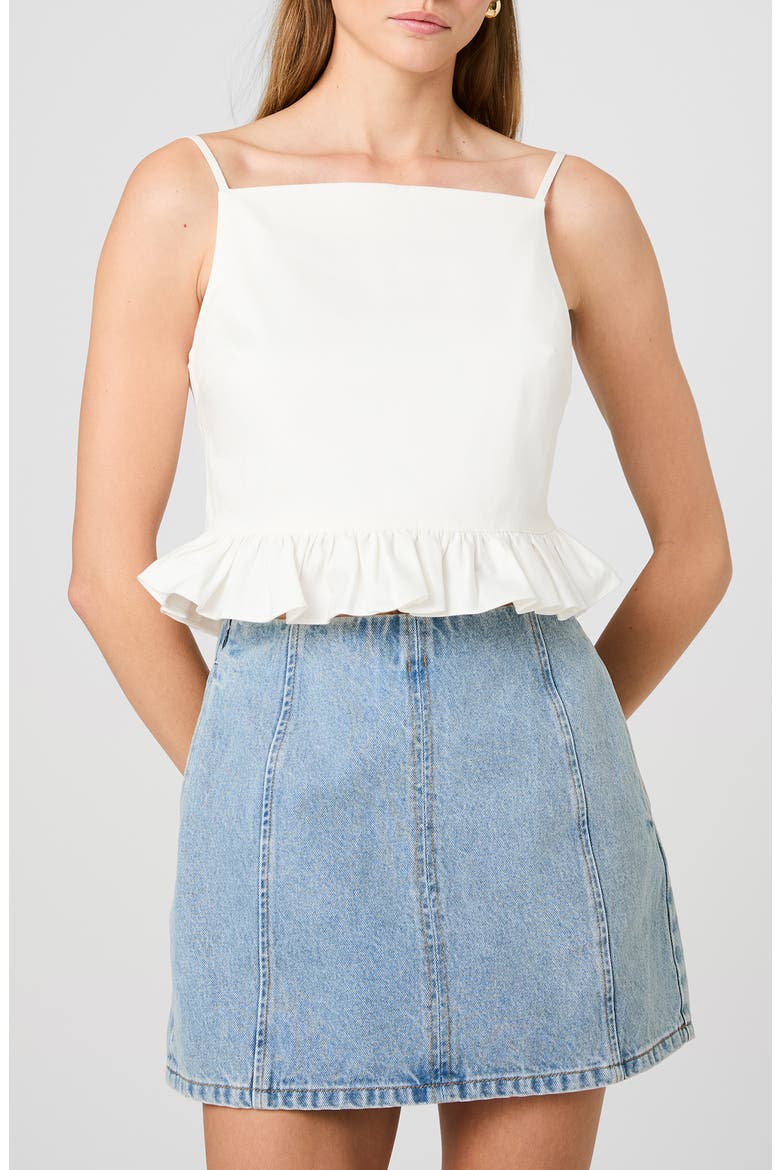 Lilah Ruffle Crop Camisole, Main, color, SUMMER WHITE