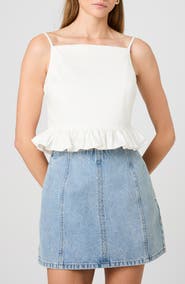French Connection Lilah Ruffle Crop Camisole