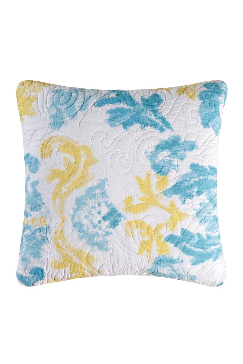 Delilah Blue Quilted Pillow, 18" x 18", Main, color, Blue