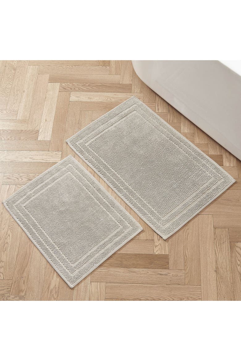 Luxe Looped Cotton 2-Piece Bath Mat Set, Alternate, color, Antarctica Gray