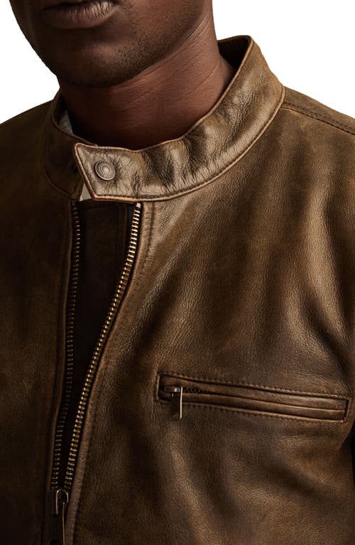 Lucky Brand Bonneville Washed Leather Jacket In Brown