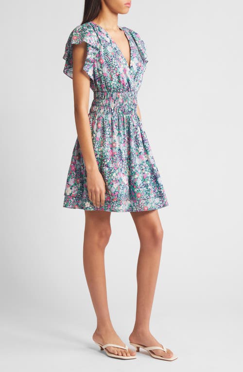 Rails Kimora Floral Flutter-sleeve Mini Dress In Navy Leilani Floral