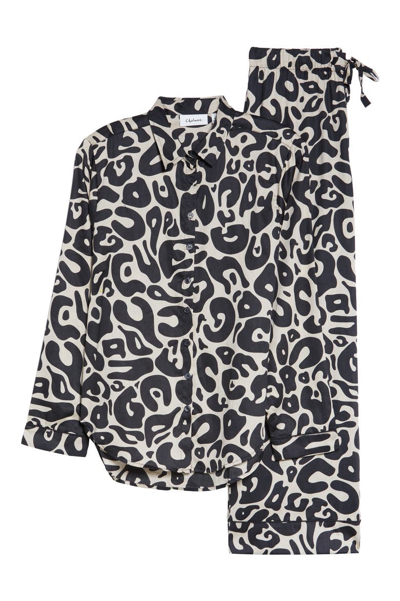 Suzie Long Pajamas, Alternate, color, PAINTED ANIMAL TAN
