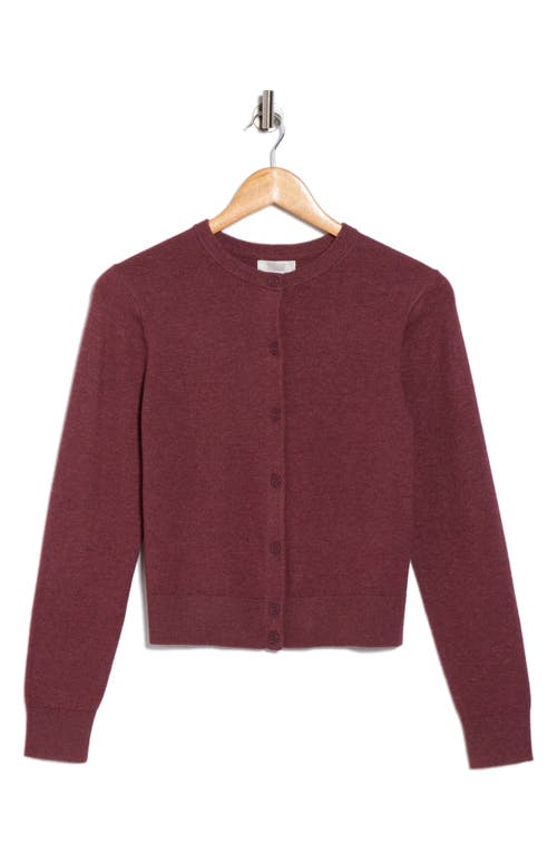 Nordstrom Rack Crewneck Cardigan In Burgundy