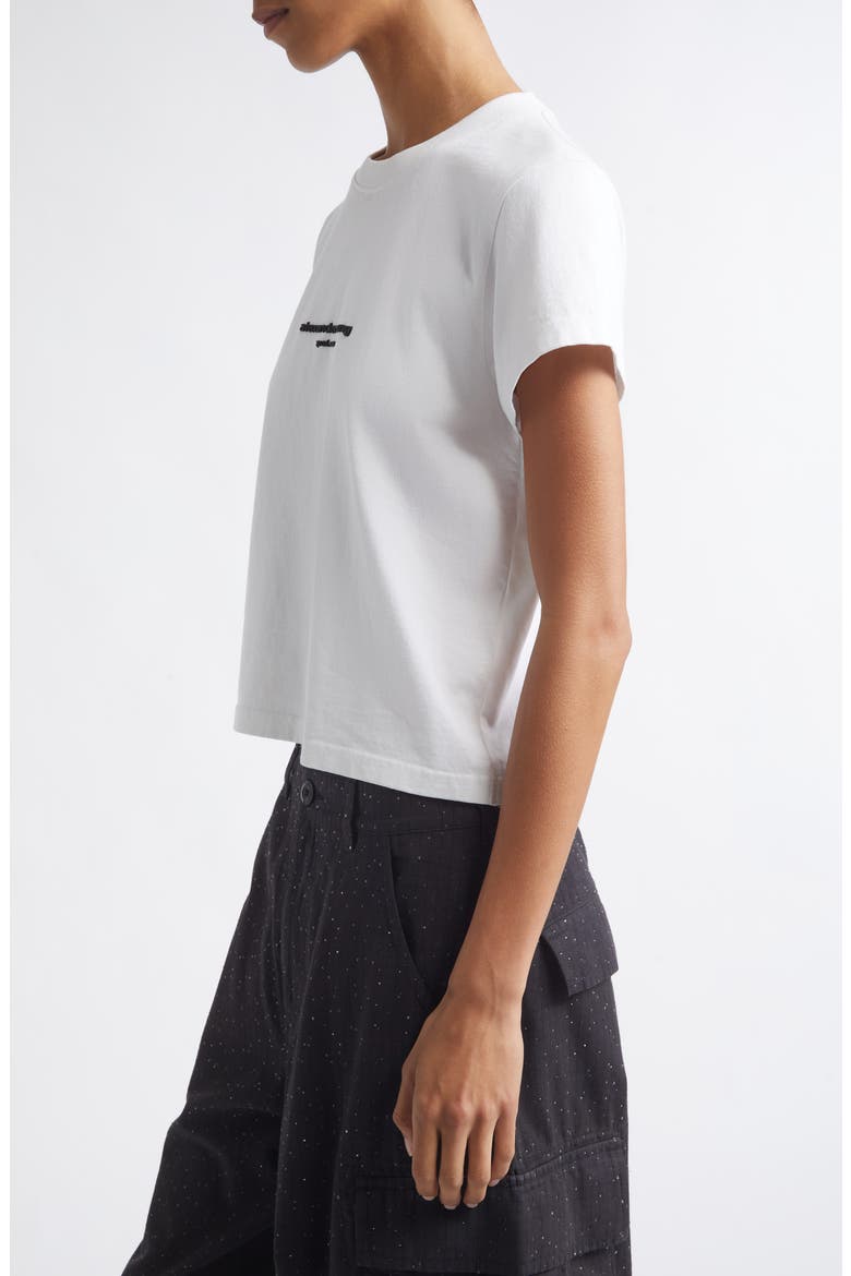 Shrunken Cotton Logo T-Shirt, Alternate, color, WHITE