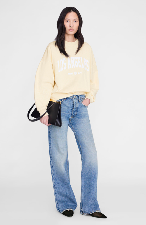 ANINE BING Miles Los Angeles University Sweatshirt in Butter Yellow at Nordstrom, Size X-Large