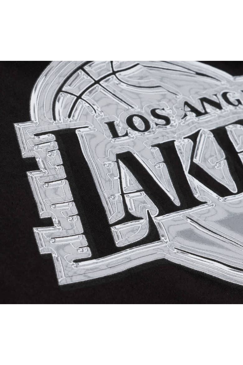 Men's Mitchell & Ness Black Los Angeles Lakers Chrome Heritage T-Shirt, Alternate, color, Black