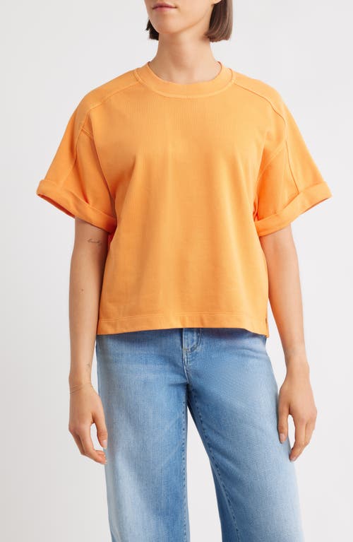 City Blues Brie Boxy Short Sleeve Sweatshirt In Yellow