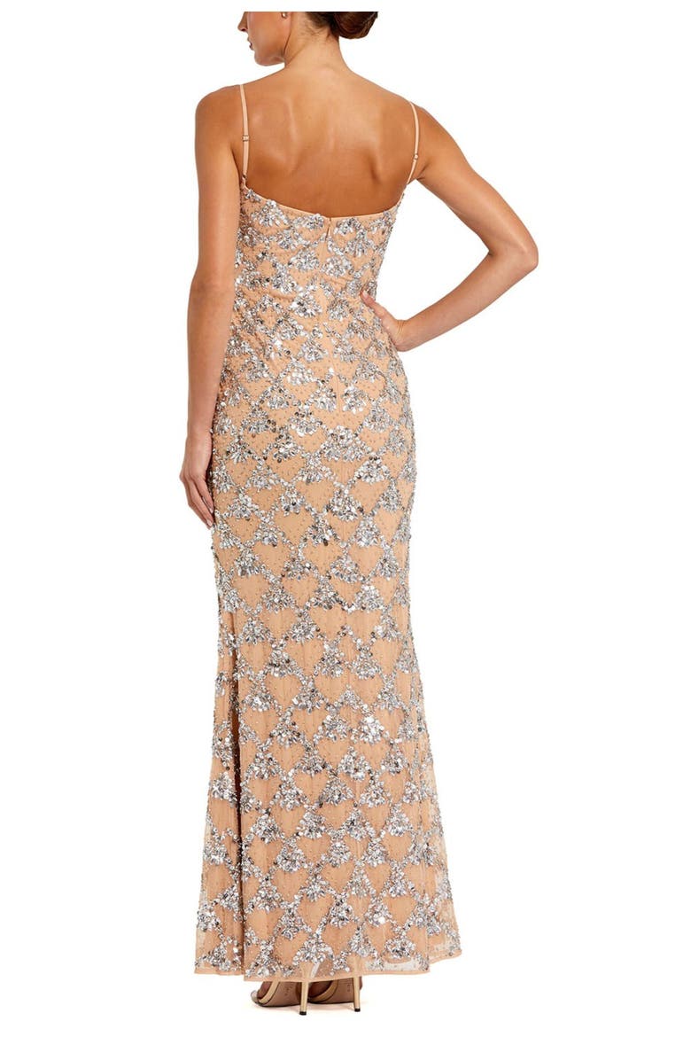 Mac Duggal Sleeveless Scoop Neck Rhinestone Embellshed Gown, Alternate, color, Silver