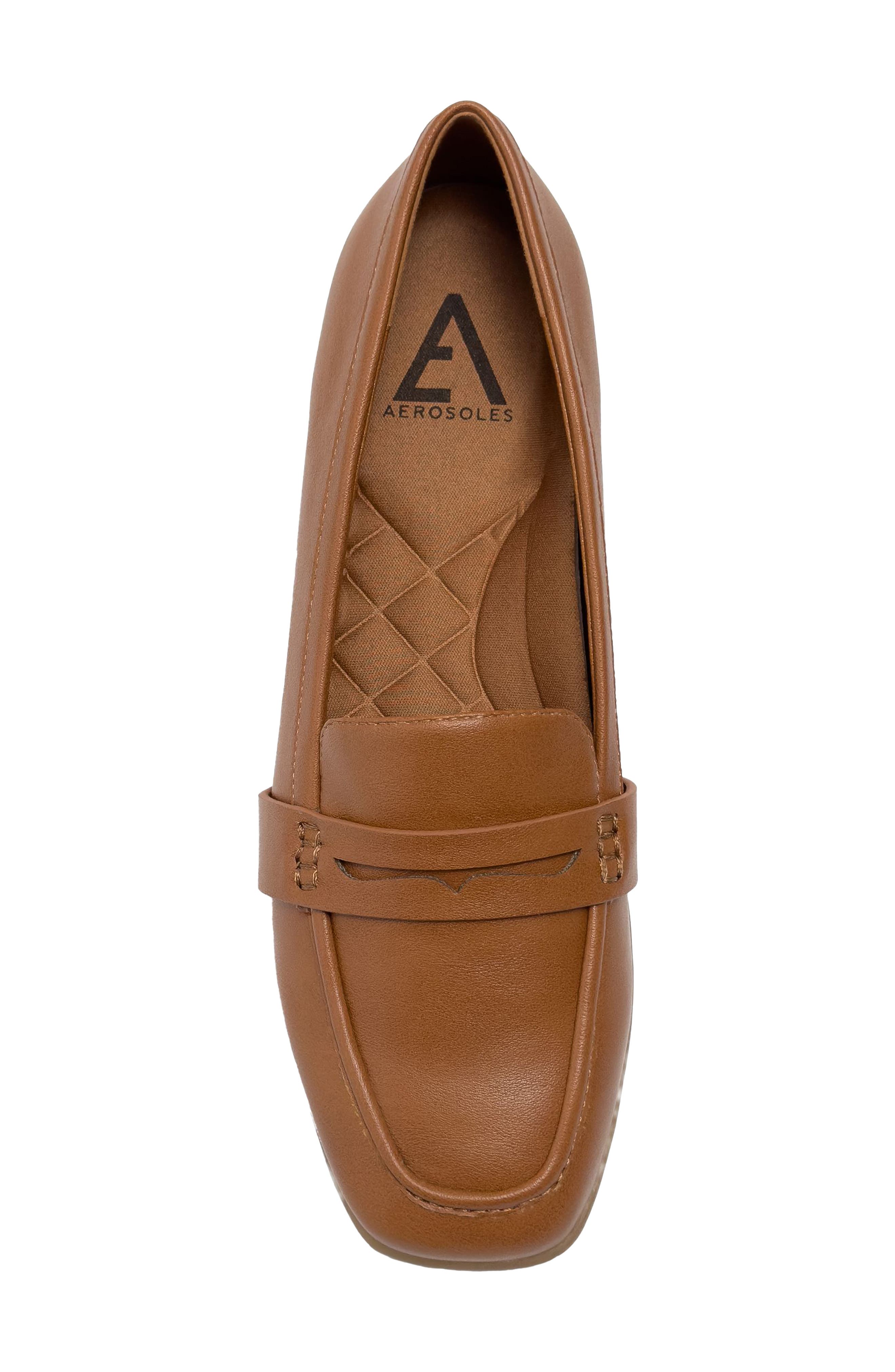 Kody Faux Leather Loafer, Alternate, color, CHESTNUT