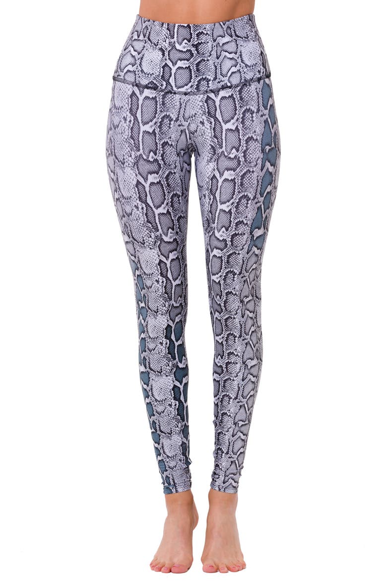 Graphic High Rise Leggings, Main, color, BLACK / WHITE SNAKE
