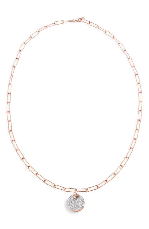Ava Diamond Disc Pendant Necklace