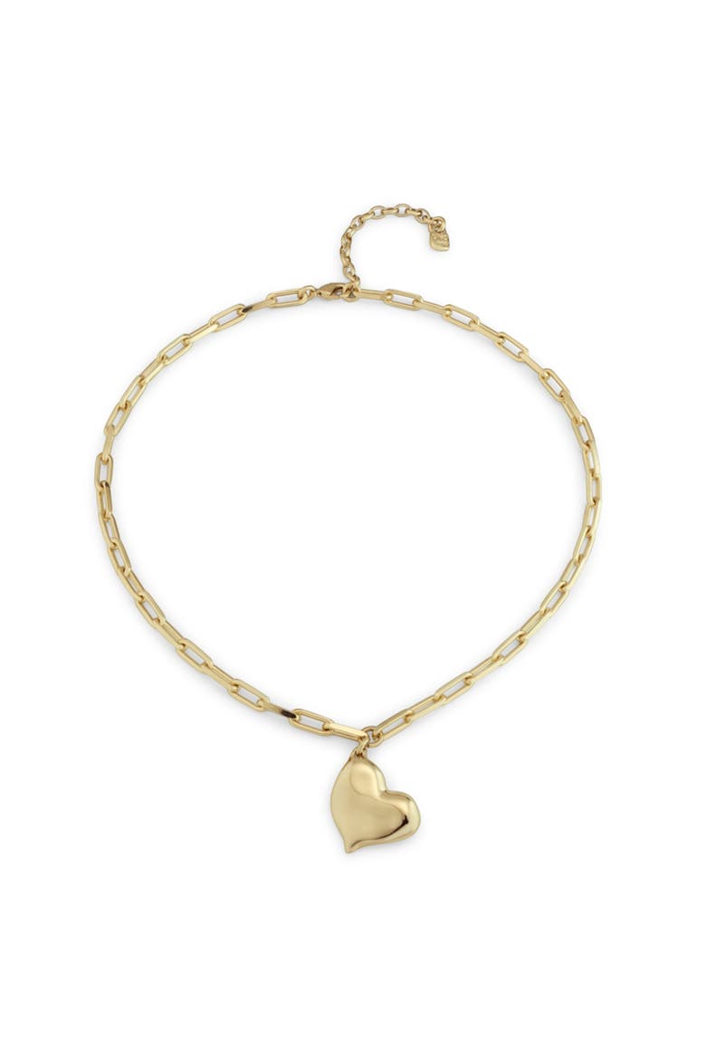 Medium Heart Link Necklace, Alternate, color, Gold