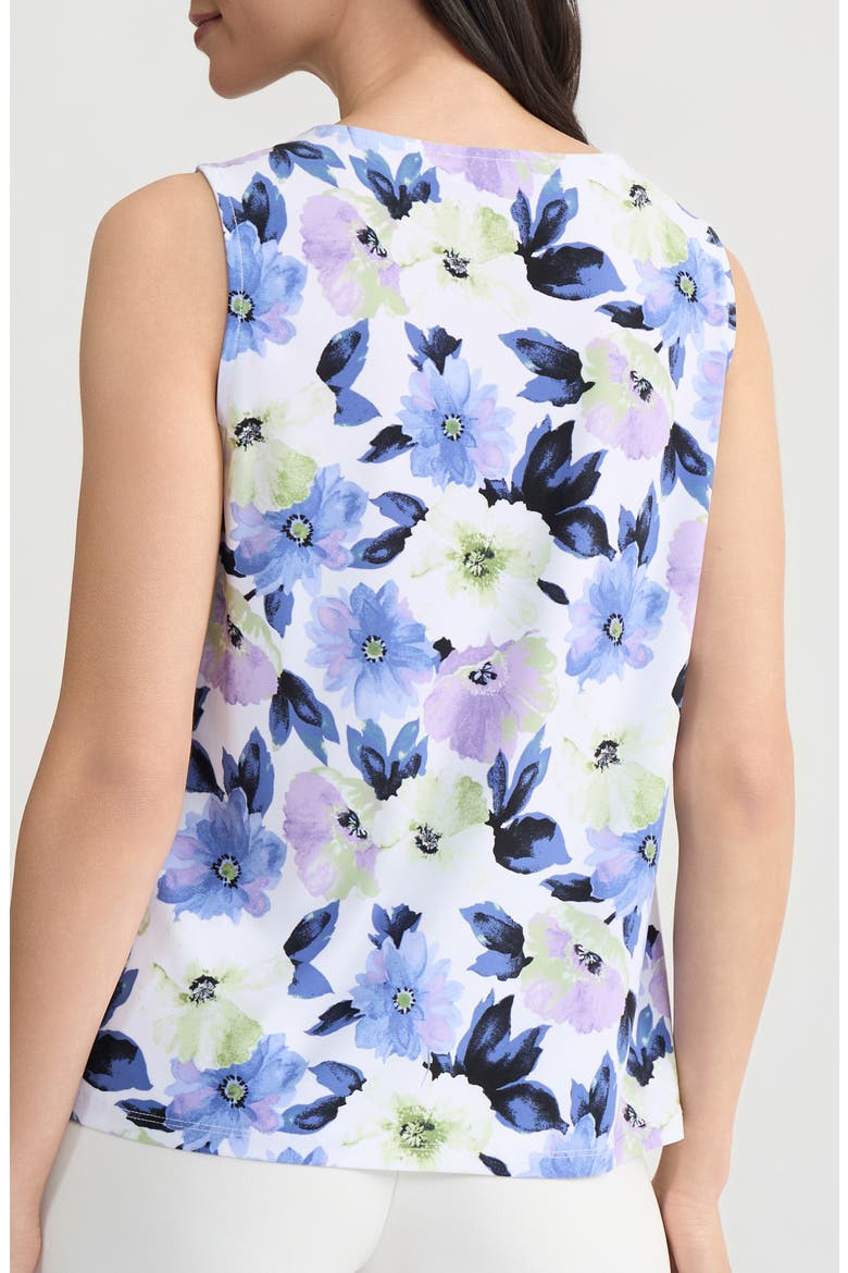 Pleated Neck Sleeveless Shell, Alternate, color, LILY WHITE MULTI
