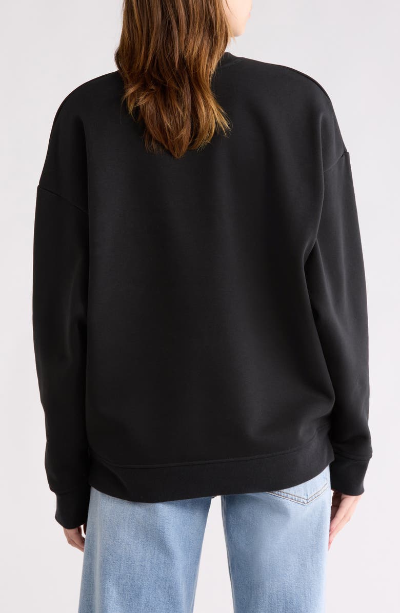 Favorite Daughter The Collegiate Embroidered Graphic Sweatshirt, Alternate, color, Black/ Velvet White