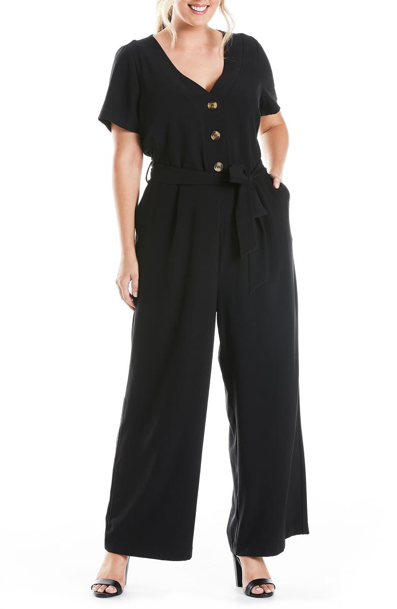 Estelle Tully Short Sleeve Wide Leg Jumpsuit, Main, color, 