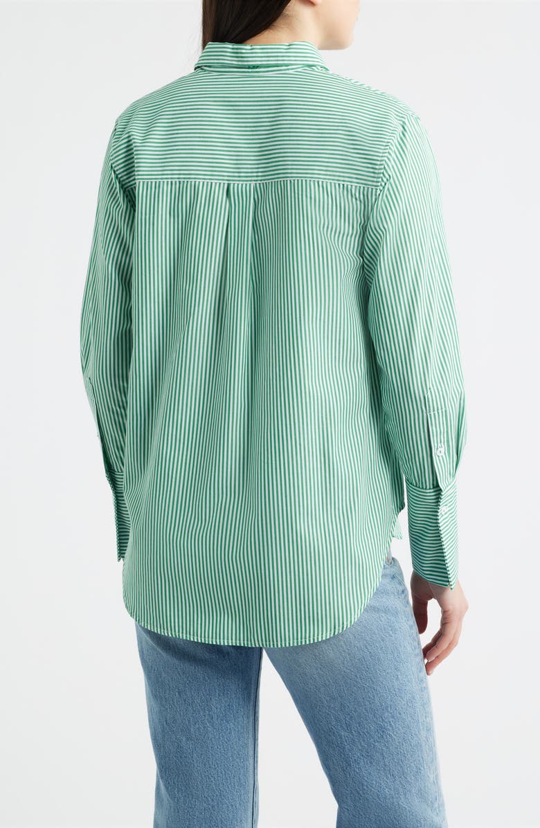 SHIRTY Elodie Stripe Cotton Button-Up Shirt, Alternate, color, Green Stripe