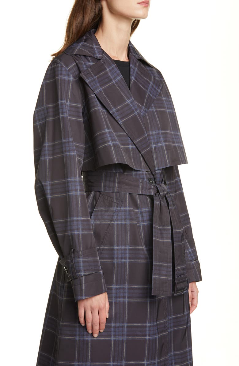 Vince Plaid Trench Coat, Alternate, color, 