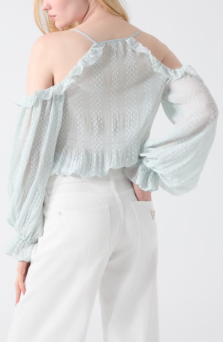 GUESS Emilia Clip Dot Cold Shoulder Top, Alternate, color, Open