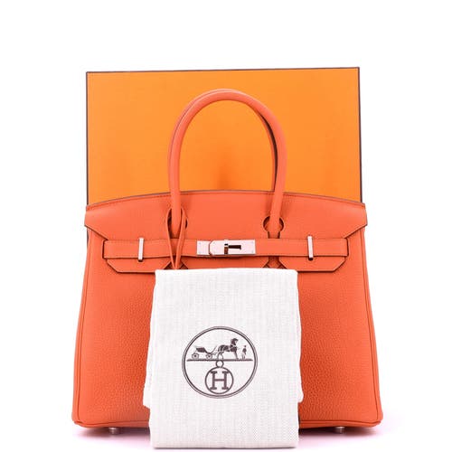 Pre-owned Hermes Hermes Birkin Handbag Orange Togo With Palladium Hardware 30 In Orange
