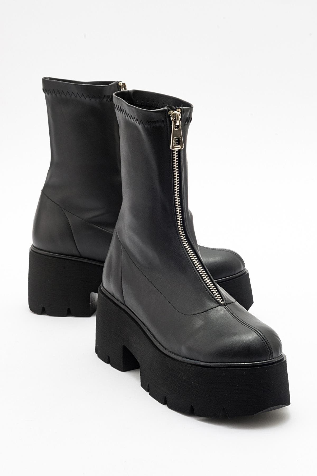 Ovil Platform Zip Boot, Main, color, Black