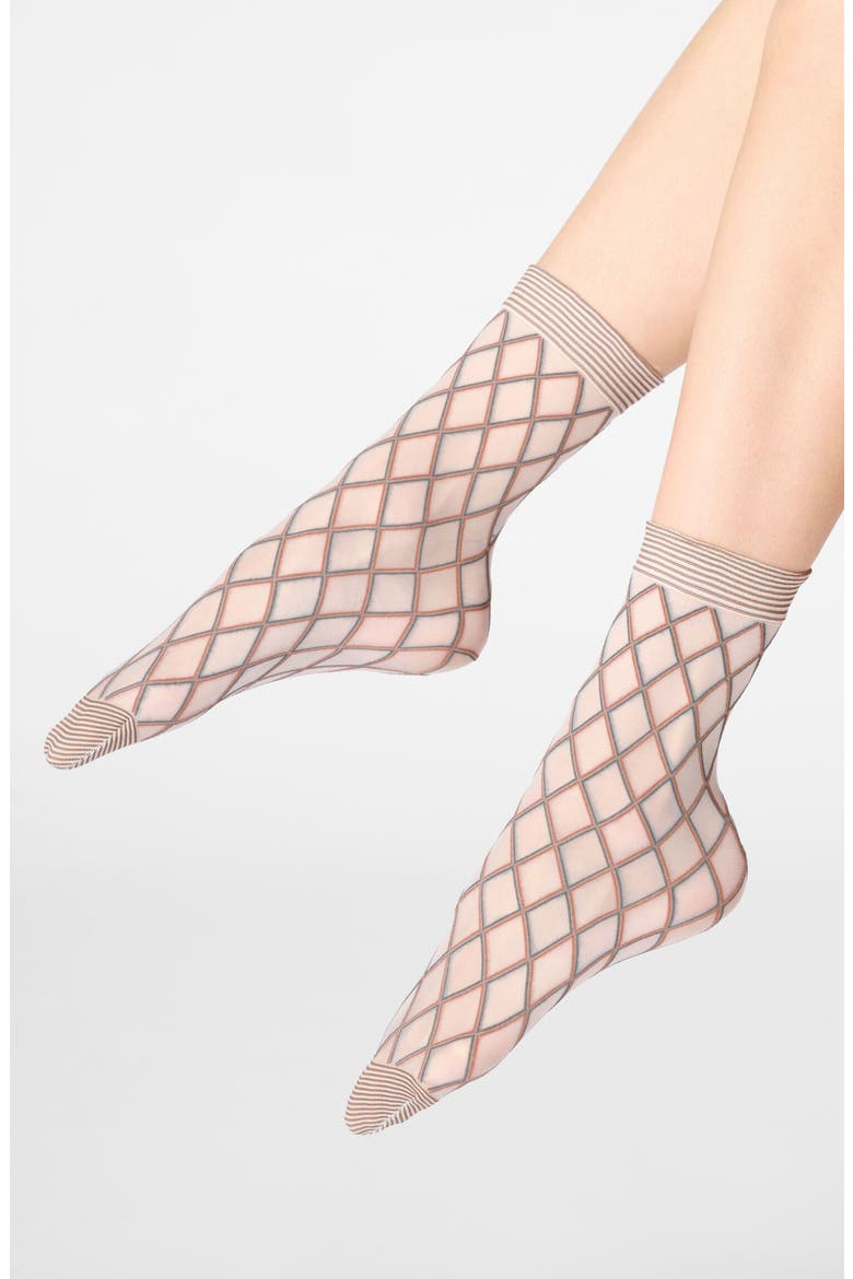 Assorted 2-Pack Sheer Crew Socks, Main, color, CHOCOLATE