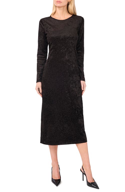 Vince Camuto Long Sleeve Velvet Dress In Black