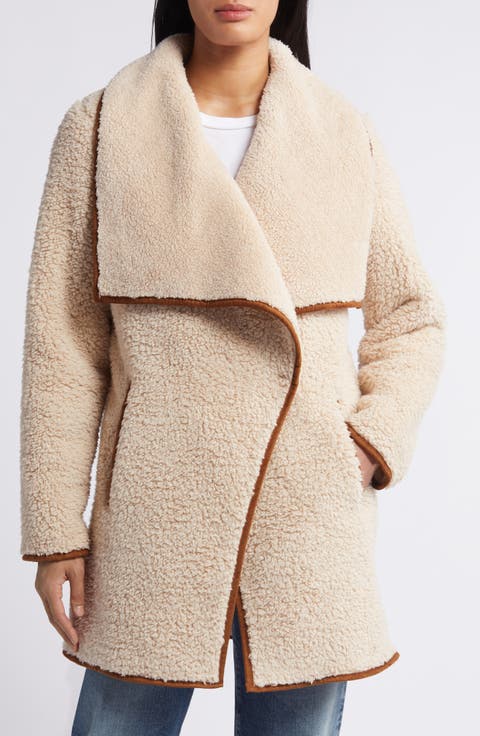 Shawl Collar Faux Fur Jacket