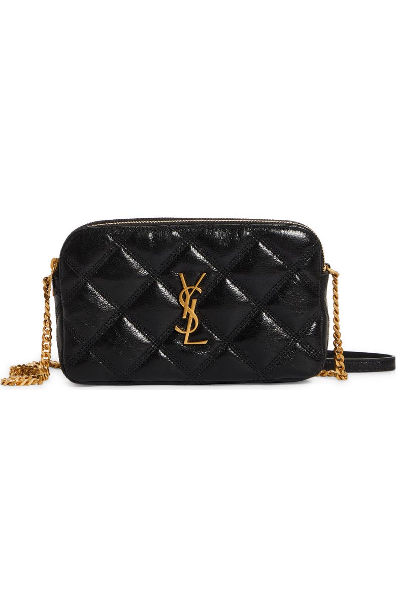 Saint Laurent Becky Diamond Quilted Leather Camera Bag, Main, color,