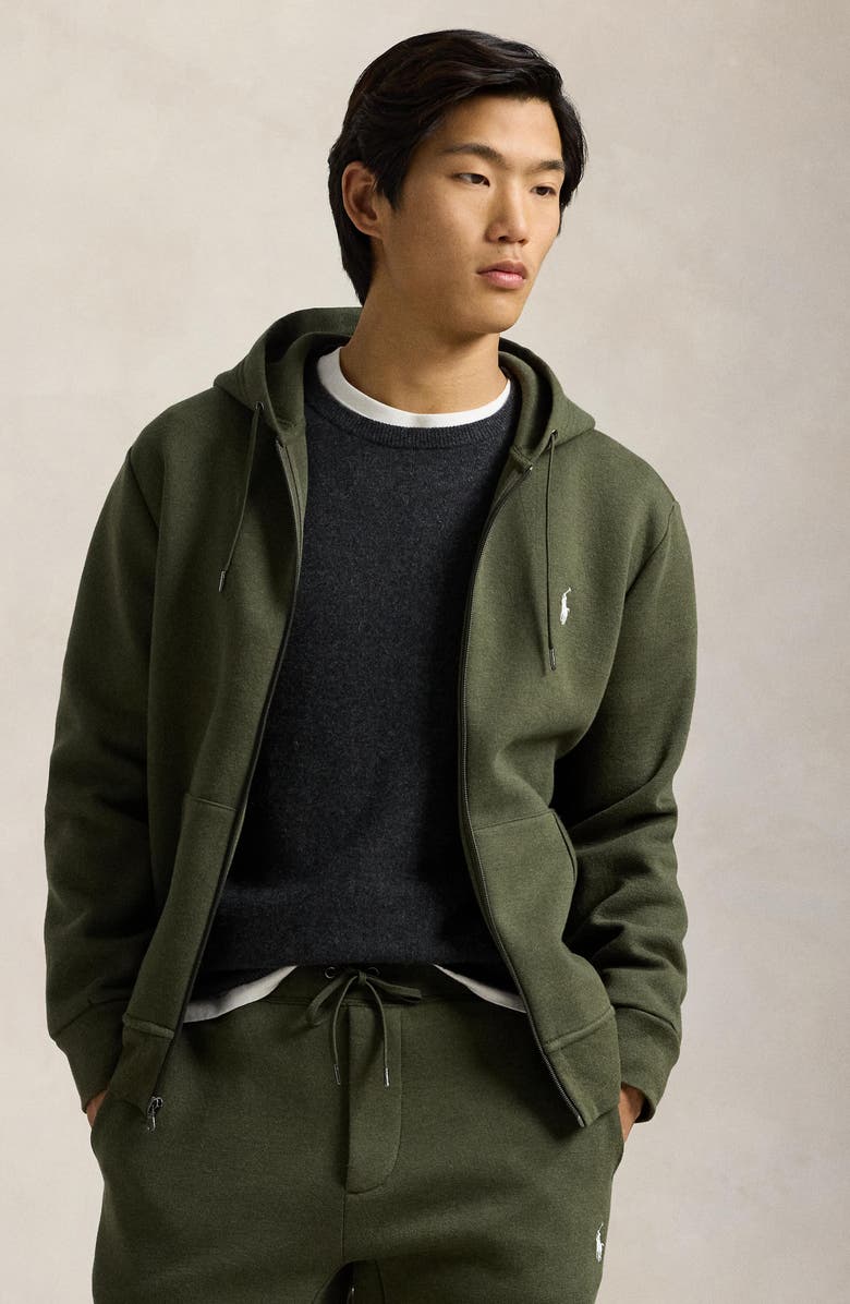 Polo Ralph Lauren Double Knit Cotton Blend Zip Hoodie, Alternate, color, 