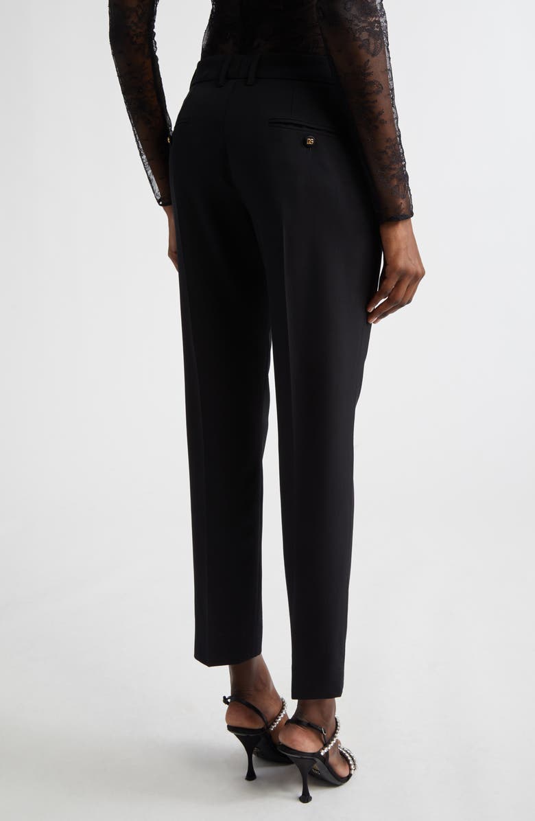 Dolce&Gabbana Low Rise Stretch Wool Ankle Pants, Alternate, color, Nero