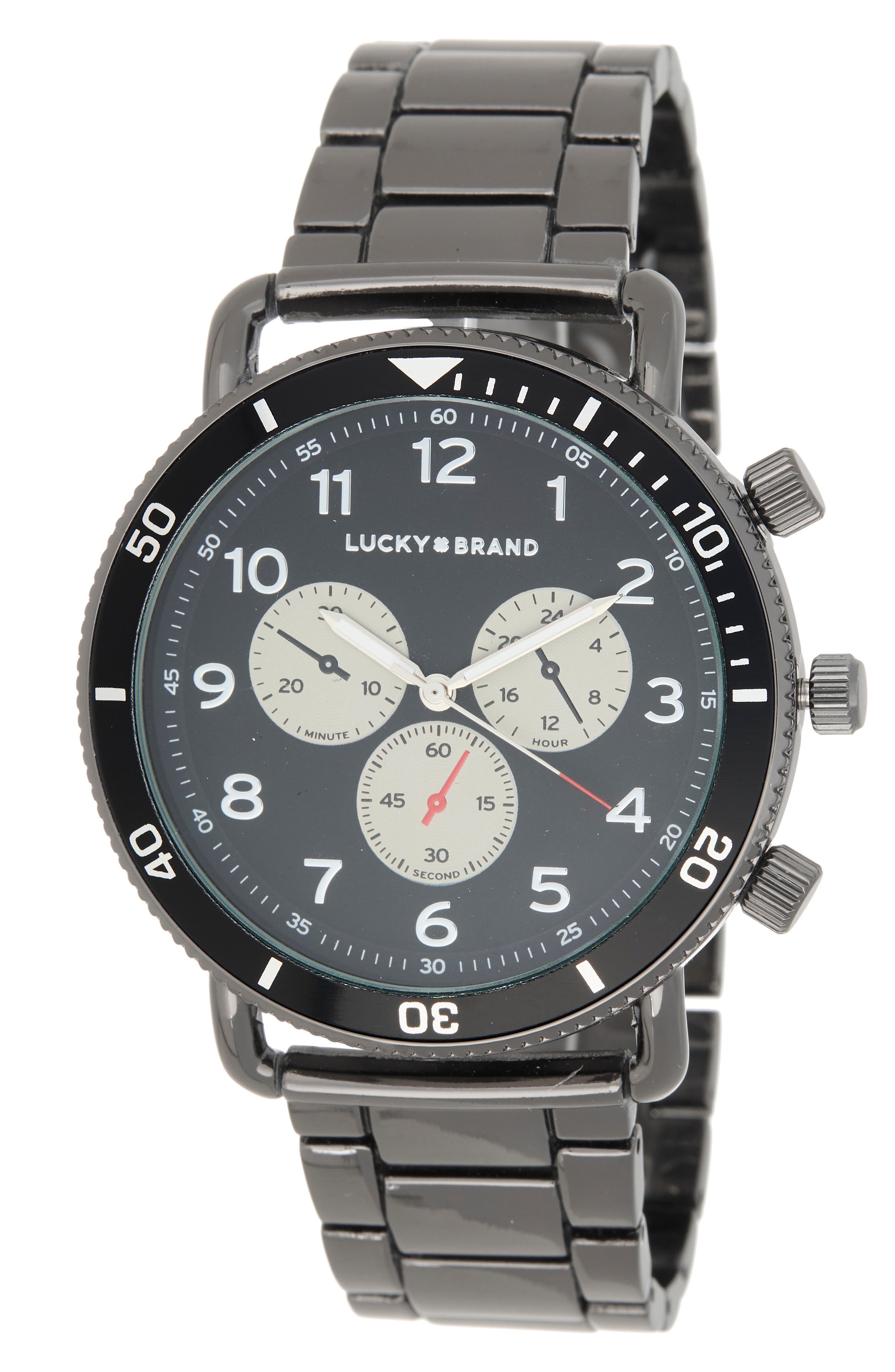 Round Chronograph Bracelet Watch, 45mm