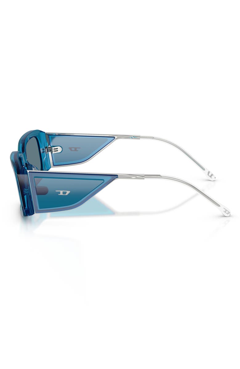 DIESEL<sup>®</sup> 53mm Rectangular Sunglasses, Alternate, color, Bilayer Blue Transp / Blue