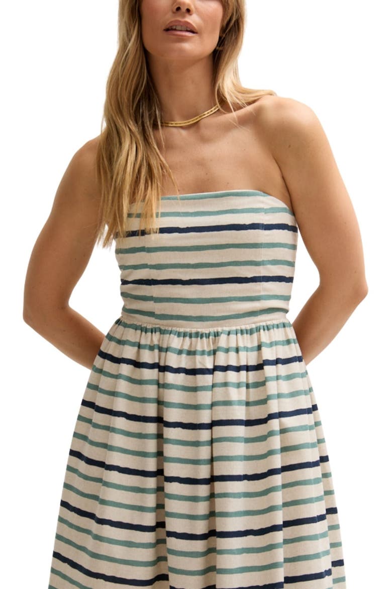Regatta Sleeveless Bardot Neck Midi Dress, Alternate, color, Beige