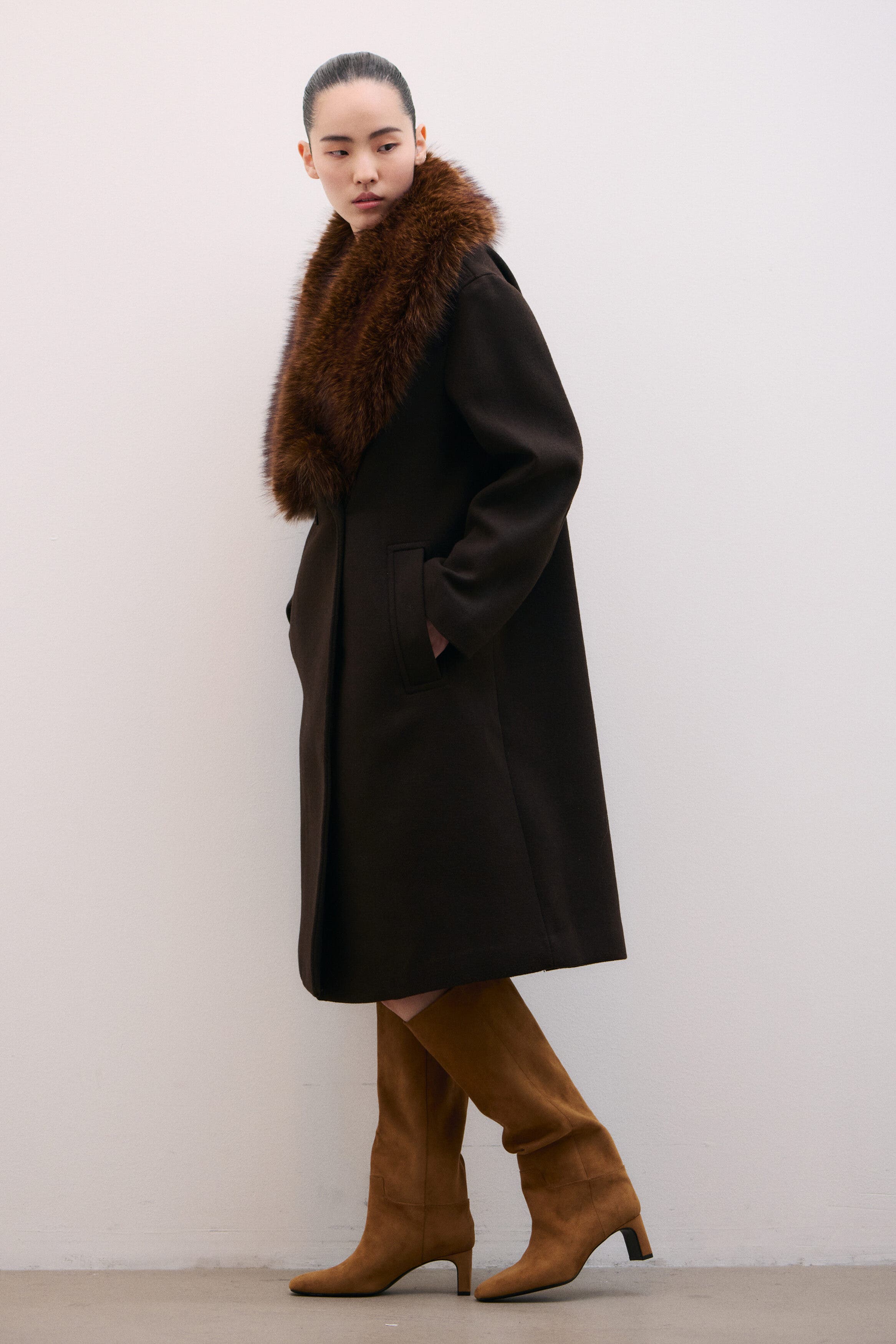 H&M Knee-high Boots, Alternate, color, Dark Beige