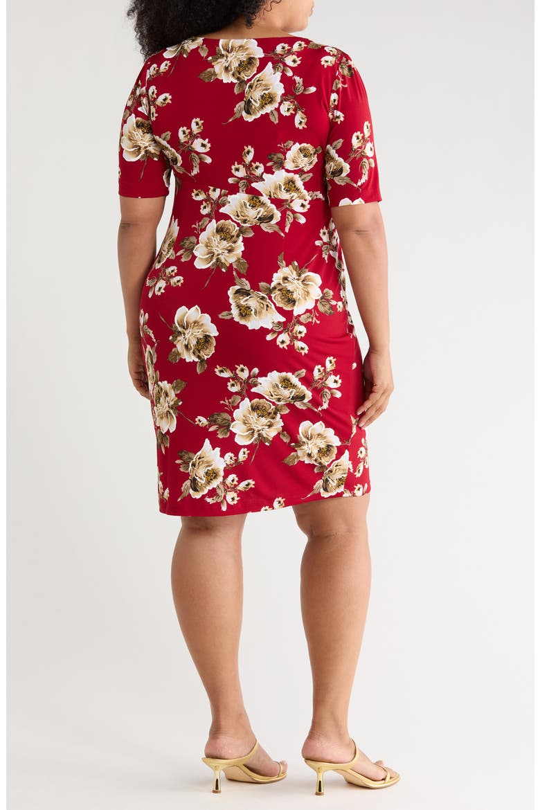 Mock Wrap Knit Dress, Alternate, color, CRIMSON