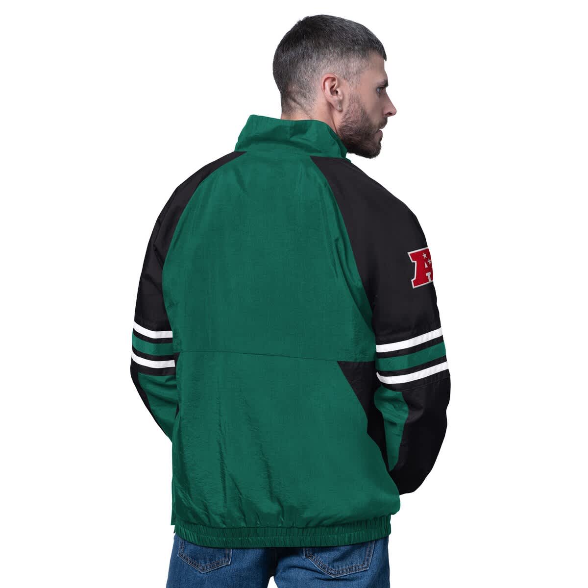 Men's Starter Green New York Jets Prospect Half-Zip Pullover - image 2