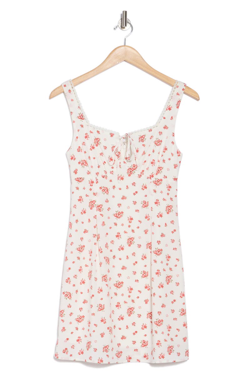 Blu Pepper Floral Keyhole Minidress, Alternate, color,