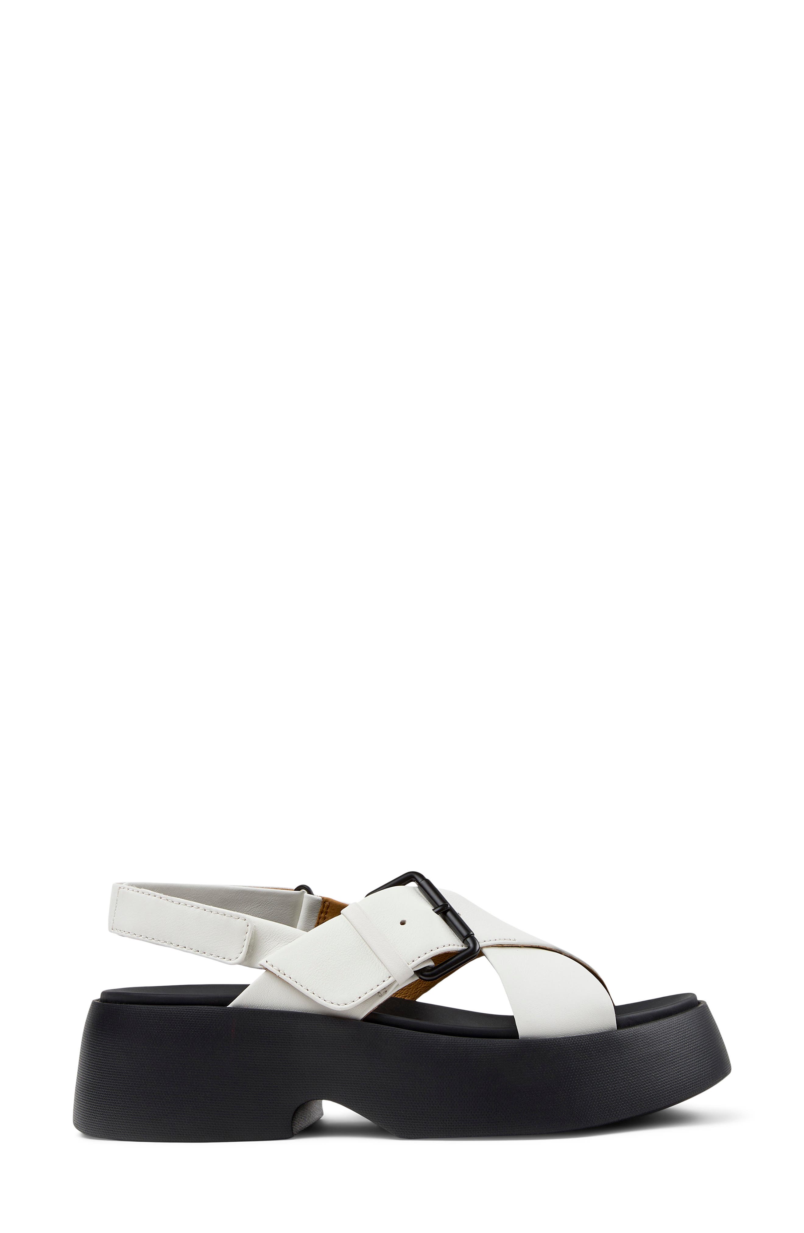 Camper Tasha X-Strap Platform Sandal, Alternate, color, White Natural