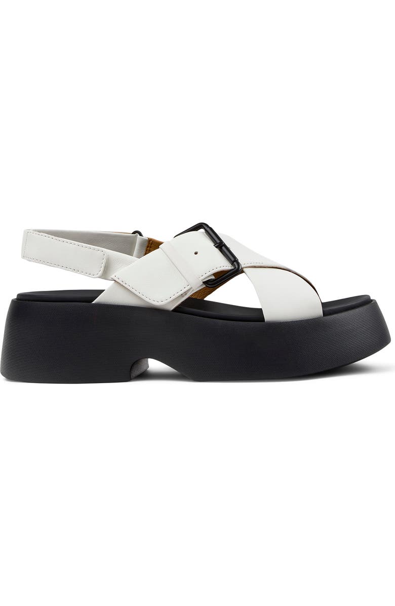 Camper Tasha X-Strap Platform Sandal, Alternate, color, White Natural