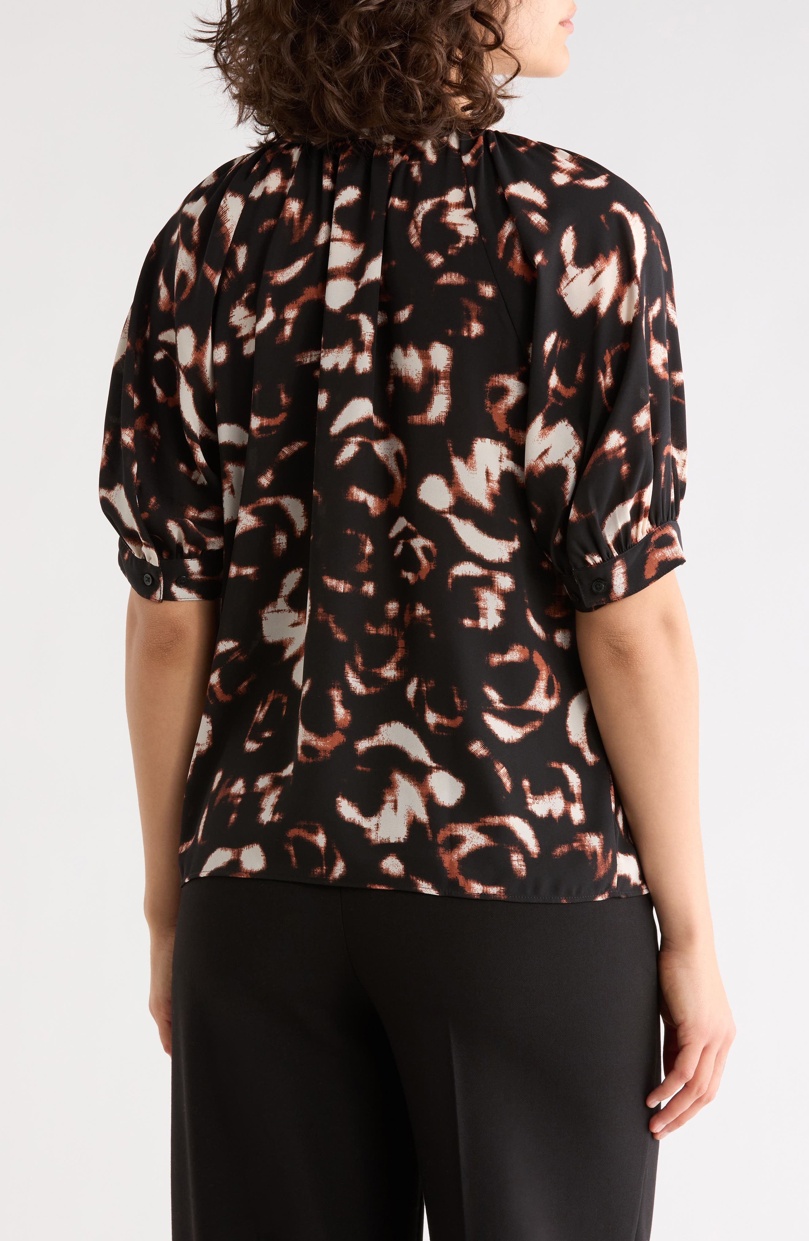 Gathered Neck Puff Sleeve Top - image 4