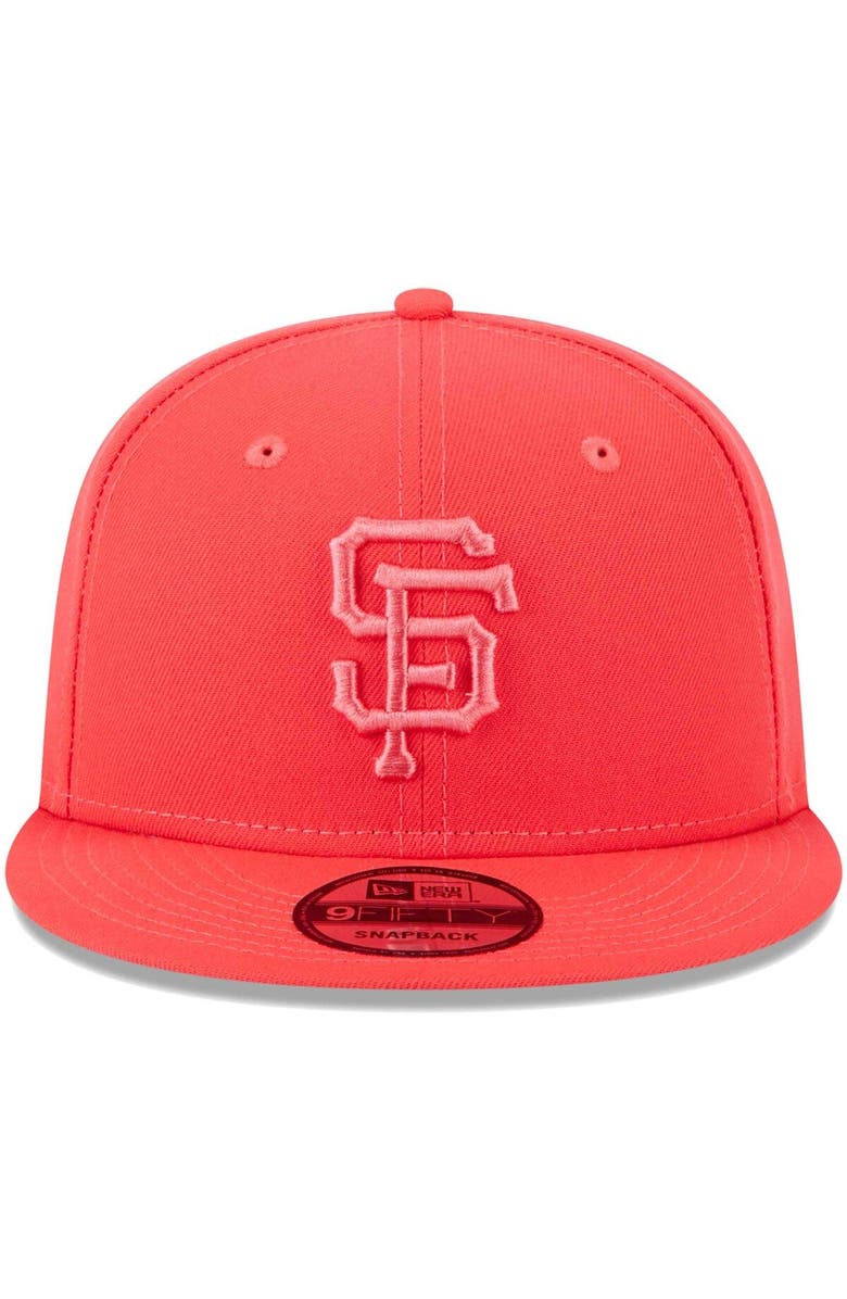 New Era Men's New Era Red San Francisco Giants Spring Color Basic 9FIFTY Snapback Hat, Alternate, color,