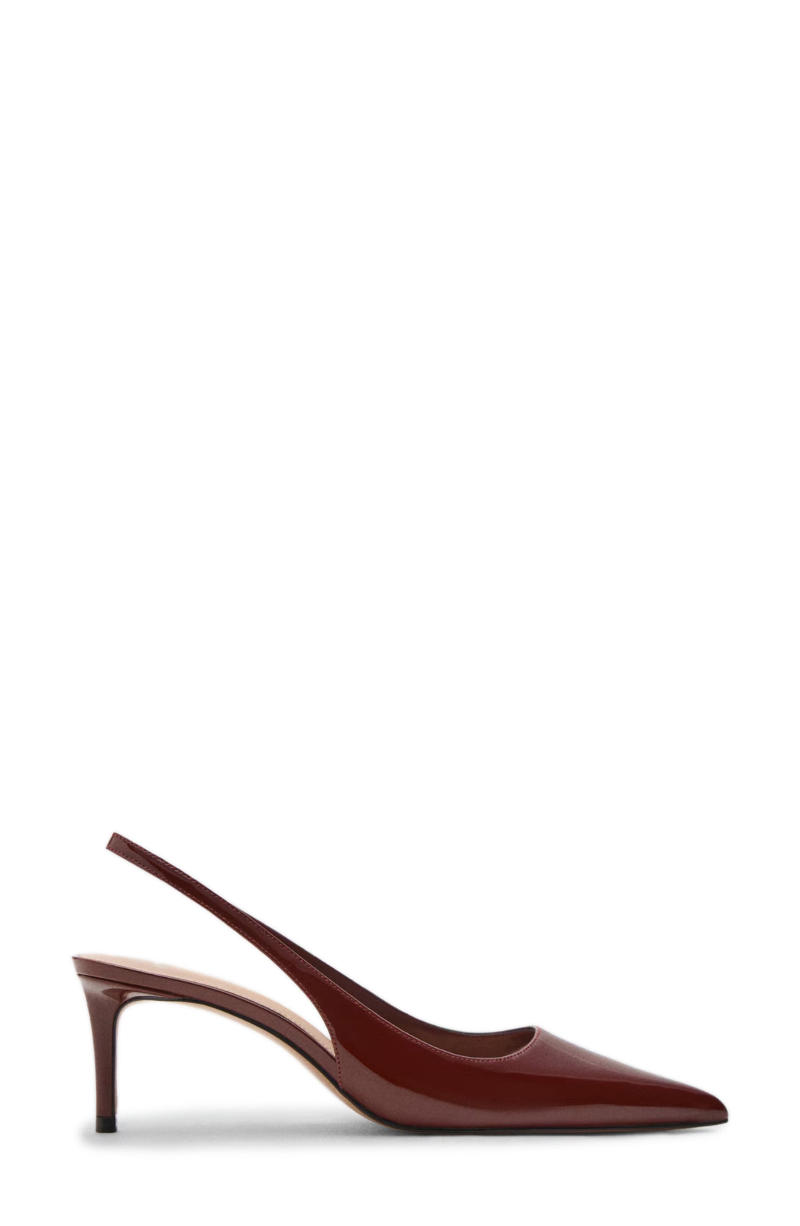 MANGO Slingback Pointed Toe, Alternate, color, Burgundy
