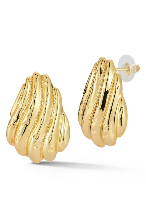 Scallop Ribbed Earrings