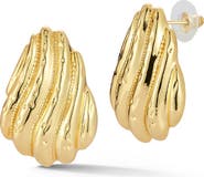 CHLOE AND MADISON Scallop Ribbed Earrings