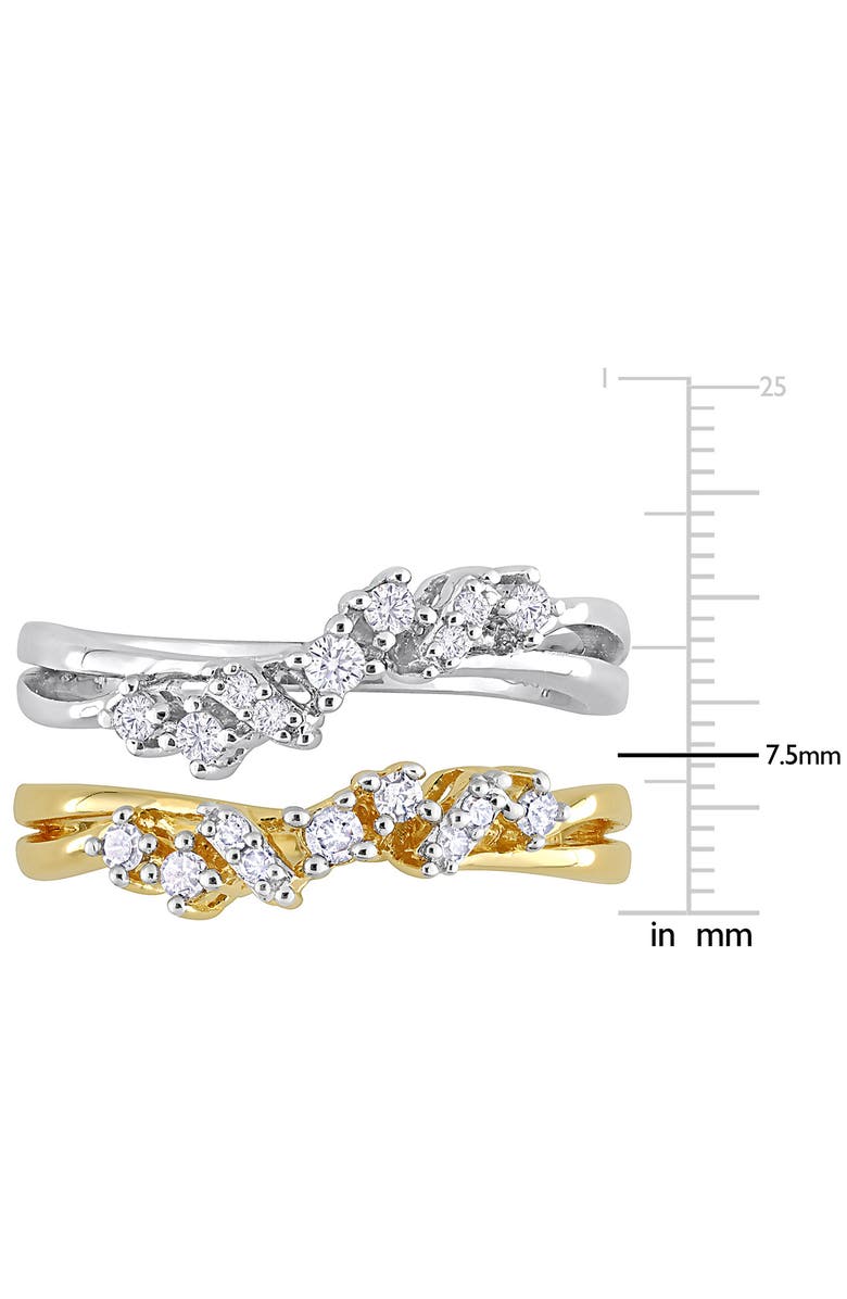 DELMAR Set Of 2 Wavy Diamond Rings - 0.33ct., Alternate, color, 