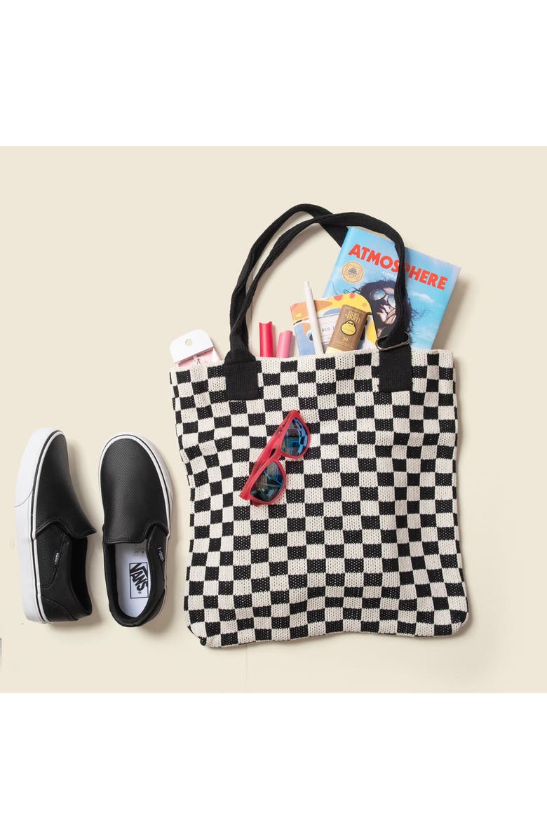 Casupo Checkered Sweater Tote Bag, Alternate, color, Black And White