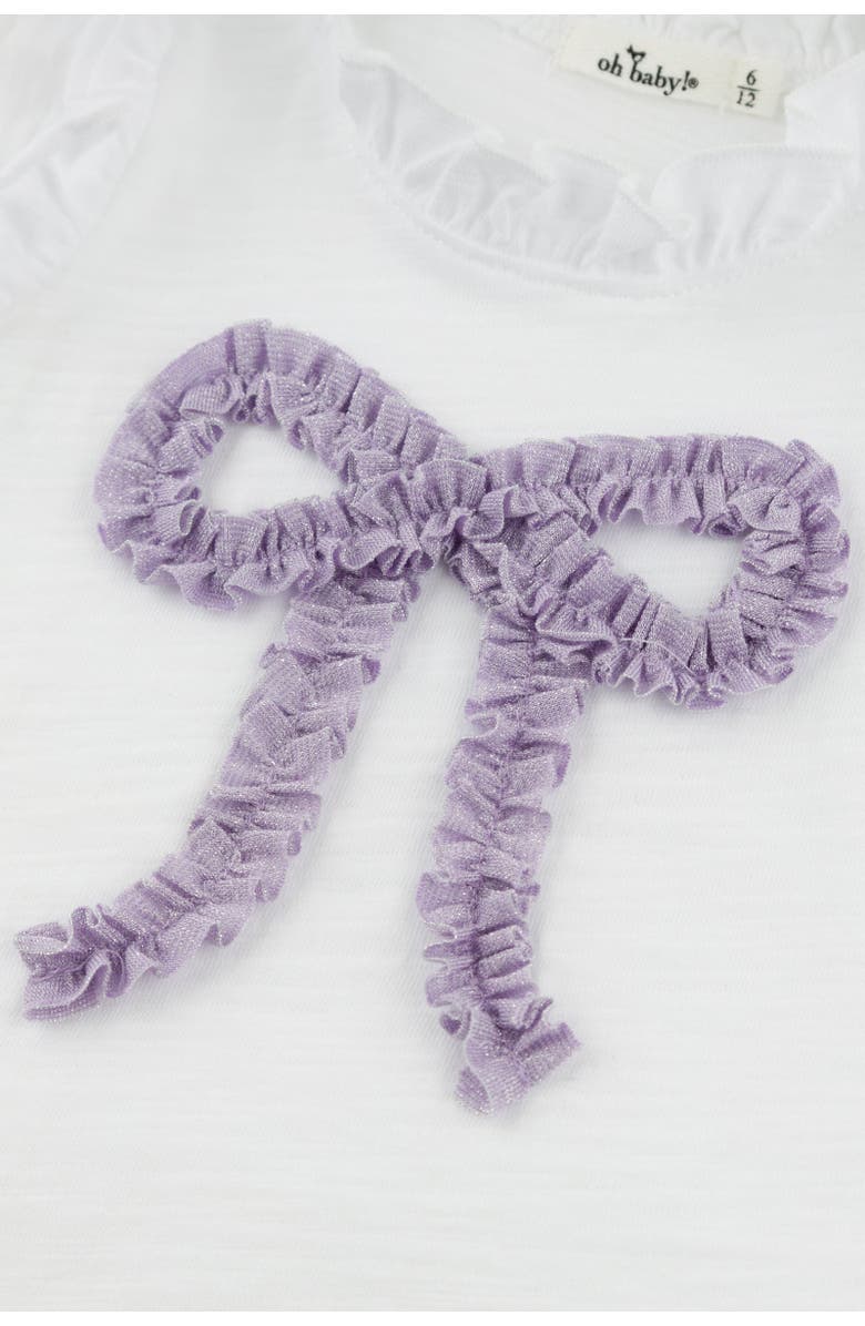 oh baby! Ruffle Bow Lavender Sparkle Rebekah Ruffle Tank, Alternate, color, Oyster
